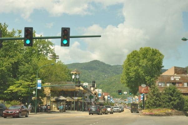 The downtown Strip in Gatlinburg.