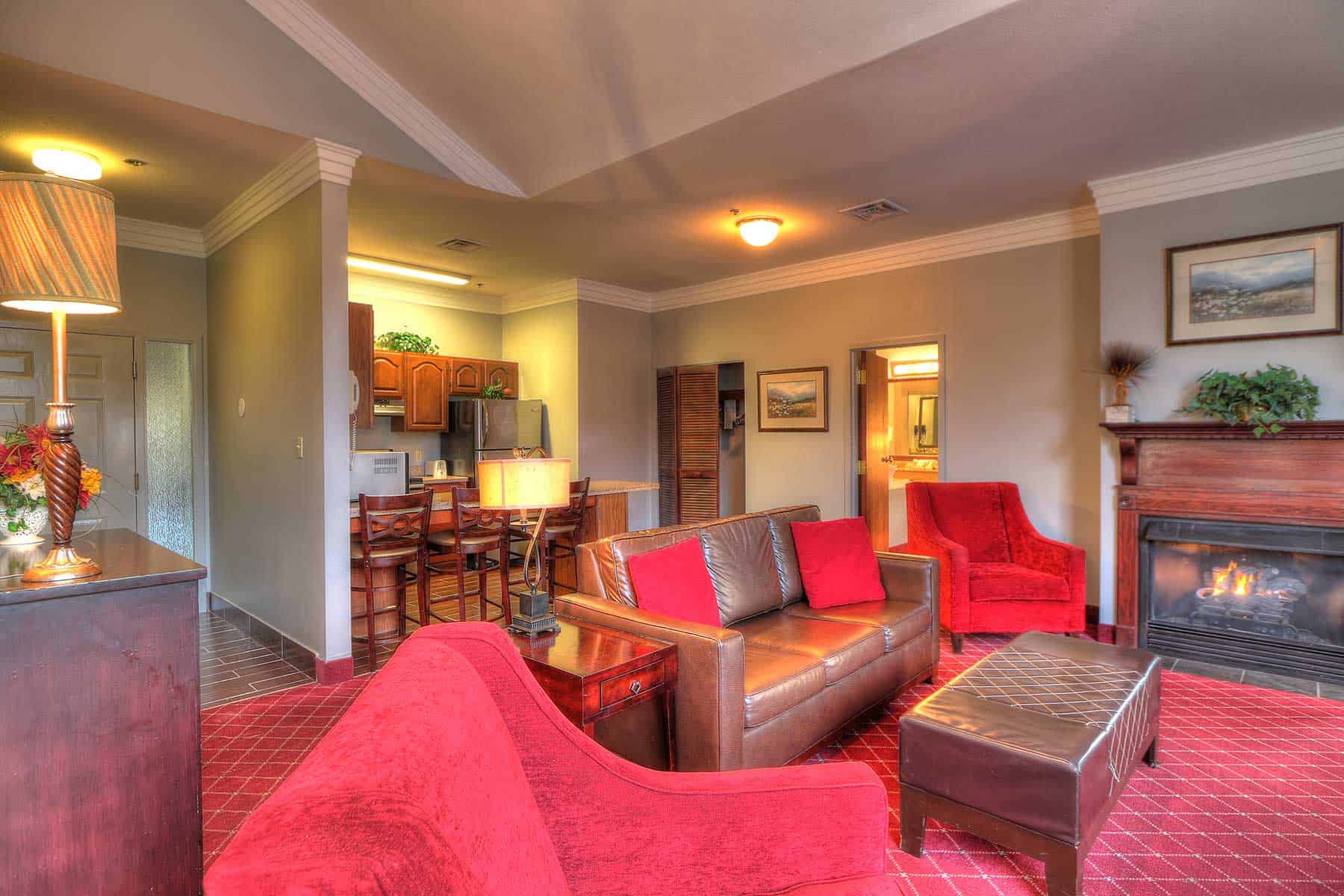 Beautiful photo of living area of penthouse suite in Gatlinburg TN hotel