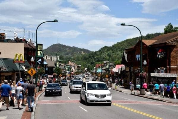 Downtown Gatlinburg in summer