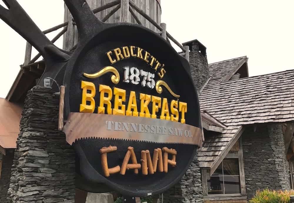Crockett's Breakfast Camp sign