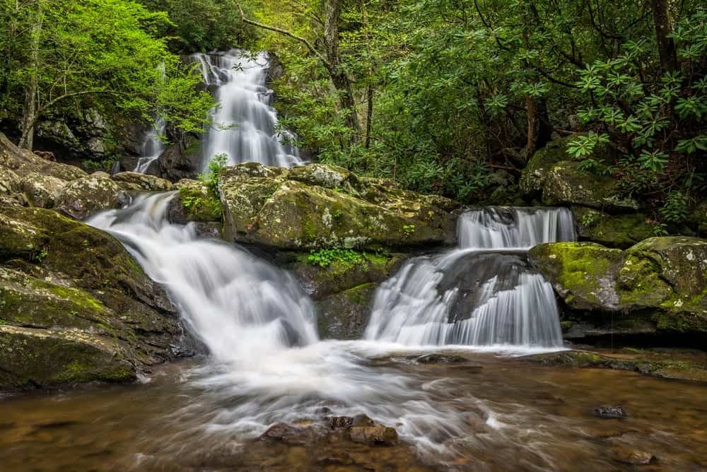 spruce flats falls in the great smoky mountains