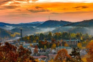 fall in downtown gatlinburg